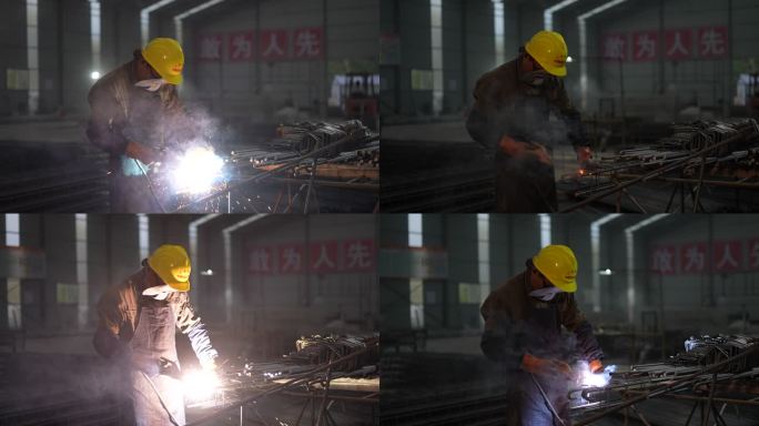 施工工地 工人 焊接 电焊