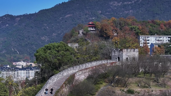 临海古城墙江南长城航拍