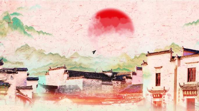 中国风 山水画卷 视频素材 舞美 水墨