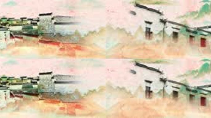 中国风 山水画卷 视频素材 舞美 水墨