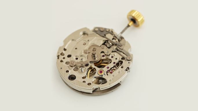 机械手表机芯齿轮旋转结构金属弹簧工业设计