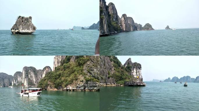 越南下龙湾水上游艇游线路景点上游客游艇