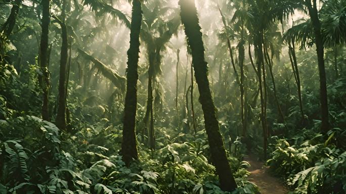 热带雨林原始森林大树丛林动画仿真