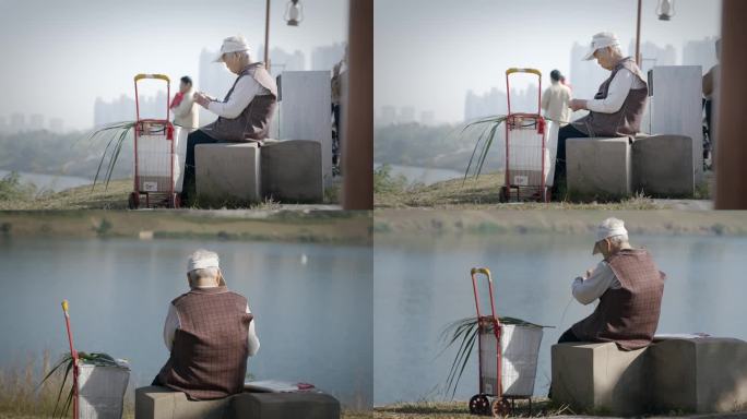 孤独的老人-公园里的老人