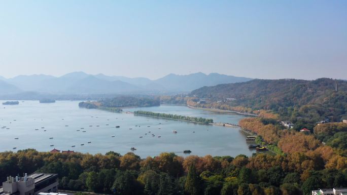 杭州西湖风景区秋季风光