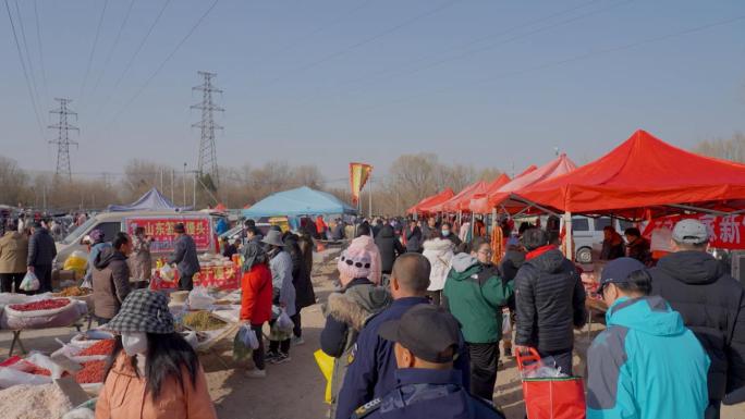 赶集年货摆摊露天市场