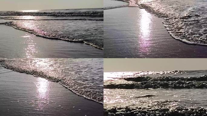 大海日出海浪拍岸沙滩海浪声 海边海浪海水