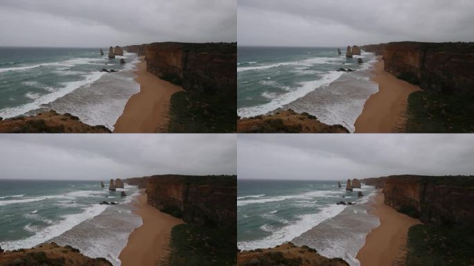 从澳大利亚南部大洋路的十二使徒瞭望台眺望