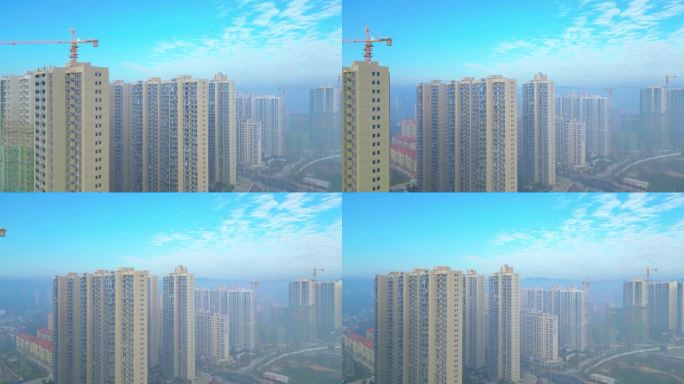 小县城发展速度 冬日清晨雾气