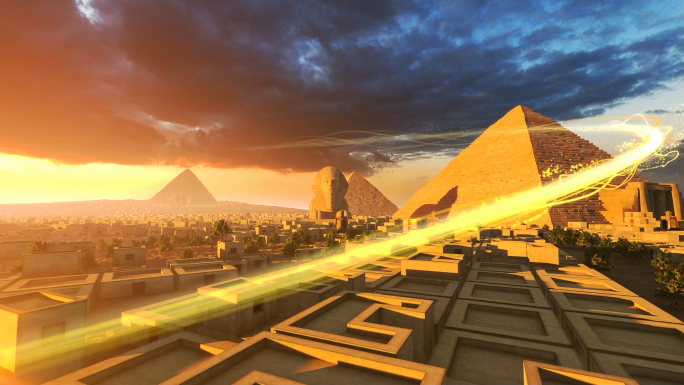 4K古文明埃及金字塔粒子穿梭