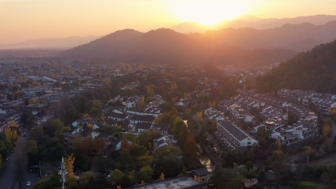 街子古镇 秋景 夕阳