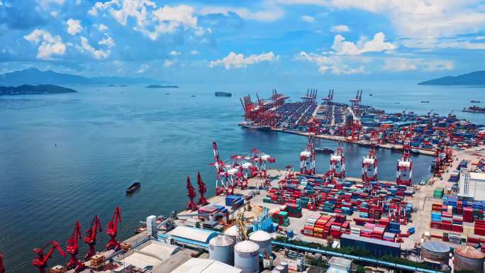 2023深圳蛇口集装箱贸易港口航拍视频