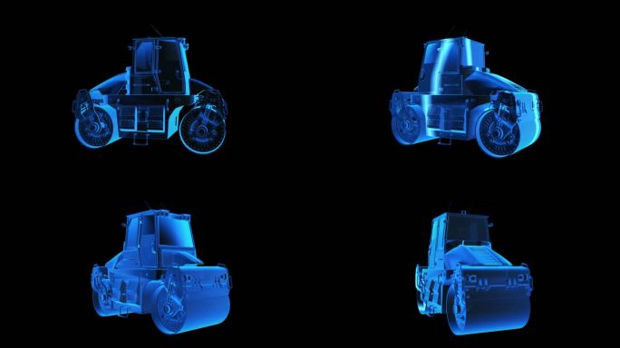 压路机全息蓝色科技通道素材