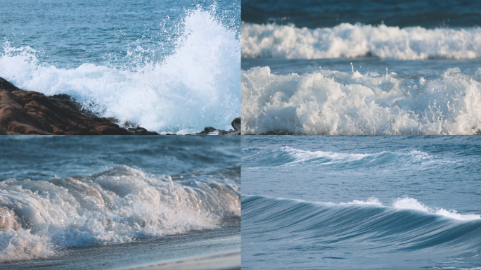 多组唯美海浪空镜头-高速摄影