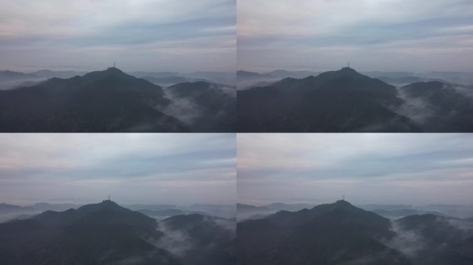 大自然群山清晨云雾航拍