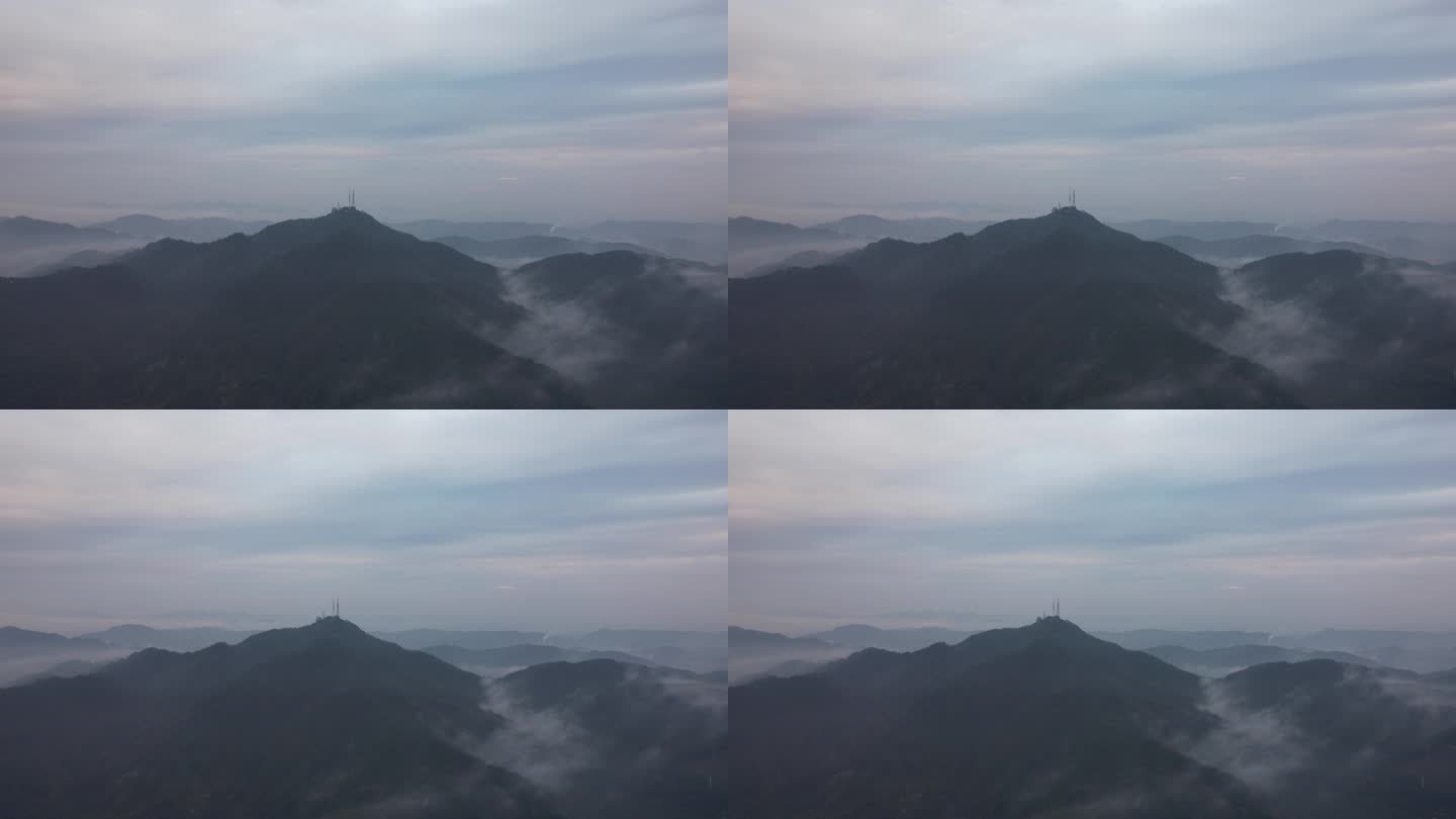 大自然群山清晨云雾航拍