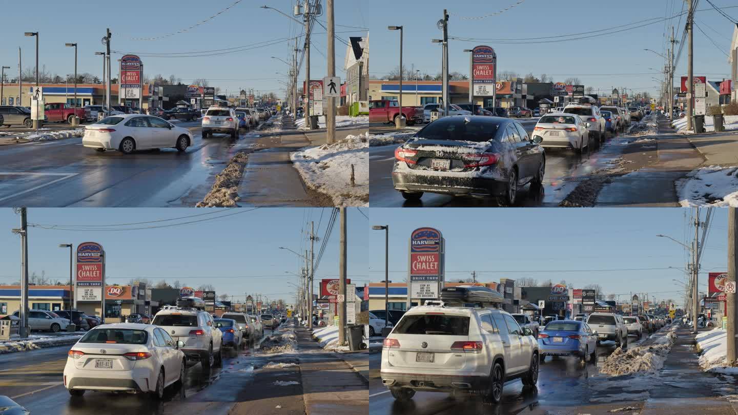 加拿大雪后的街道