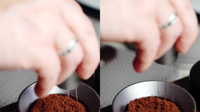 搅拌咖啡粉末视频素材