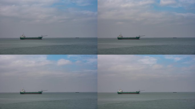 广西北海外沙码头轮船云涌延时