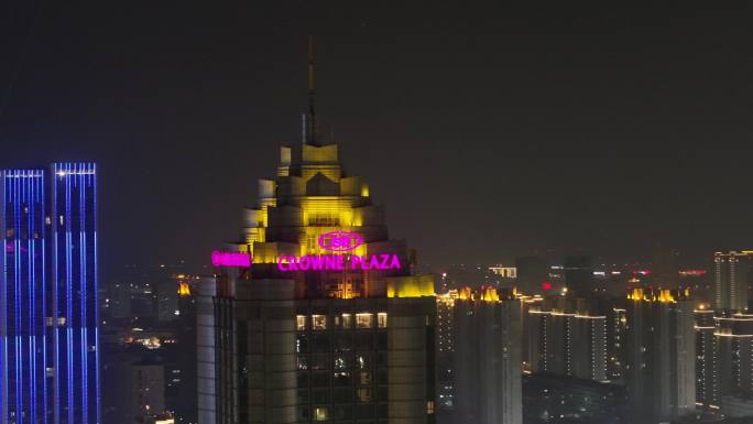 台州市国际会展中心夜景航拍