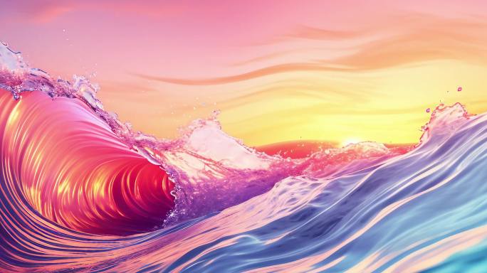 唯美炫彩海浪抽象流体背景