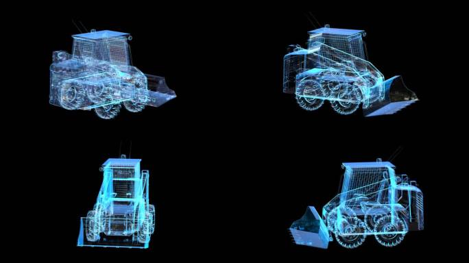 装载机科技全息通道素材