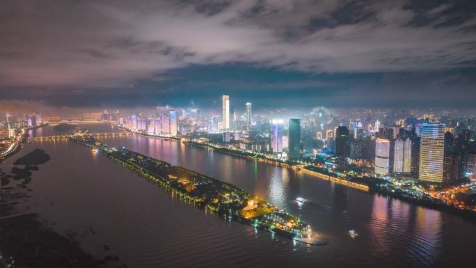 橘子洲头 湘江夜色 中部地区