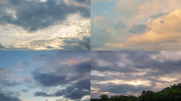中式古建筑傍晚黄昏天空乌云密布乌云满天