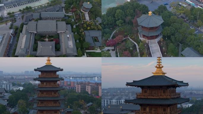 航拍上海宝山寺