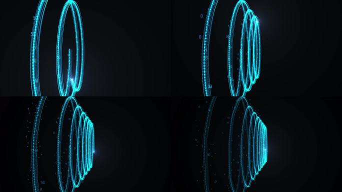 8K科技数字信息螺旋光线粒子线条008