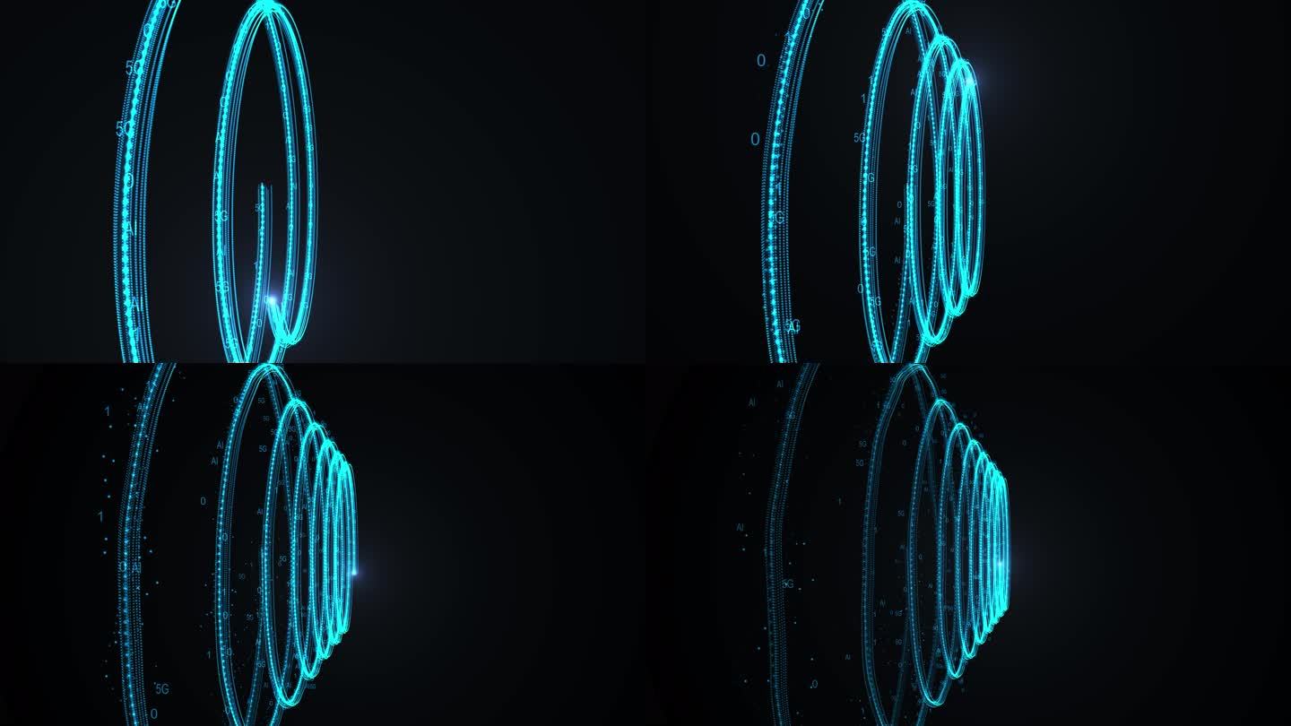 8K科技数字信息螺旋光线粒子线条008