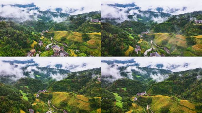 广西龙脊梯田航拍视频-4K