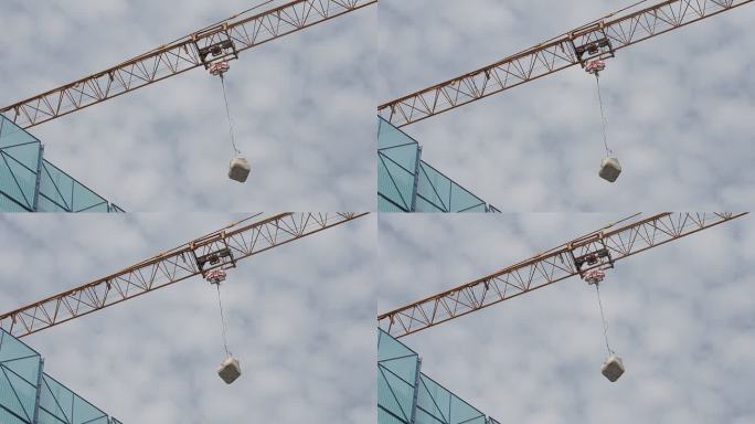 建筑工地 塔吊作业 吊运 高空作业
