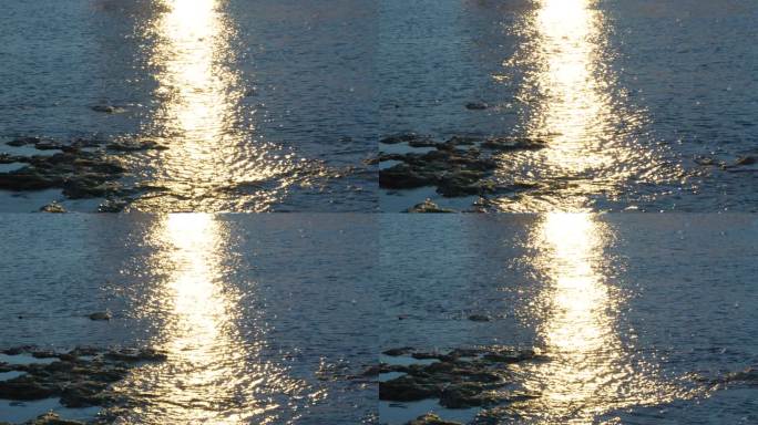 夕阳照在海面上4k视频素材