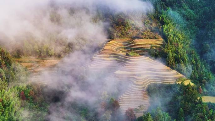 广西龙脊梯田航拍视频-4K