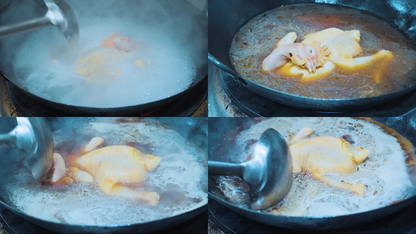 公鸡母鸡烹饪做菜大厨厨师