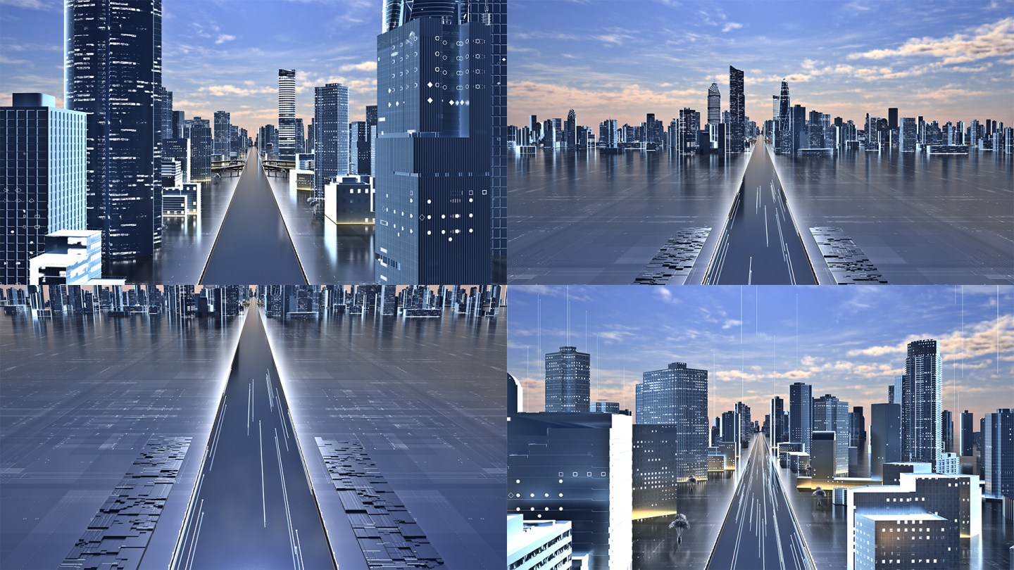 三维科技全息虚拟数字城市穿梭片头