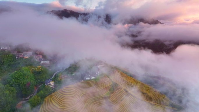 广西龙脊梯田航拍视频-4K