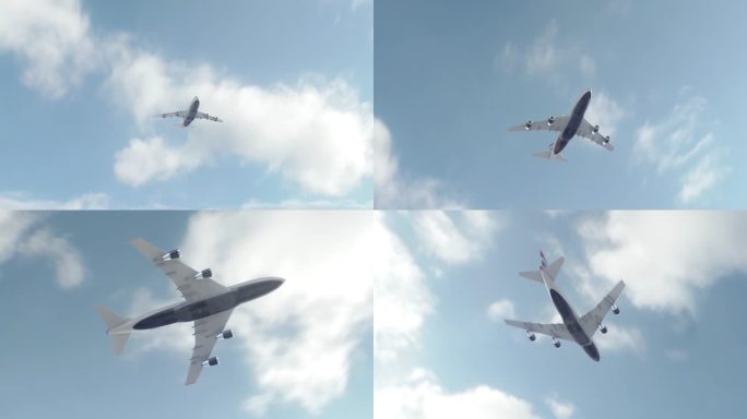 飞机在头顶滑翔视频素材