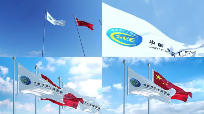 中国电机工程学会 多角度旗帜 比例准确