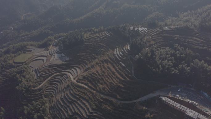 8K江西吉安遂川县桃源梯田俯瞰