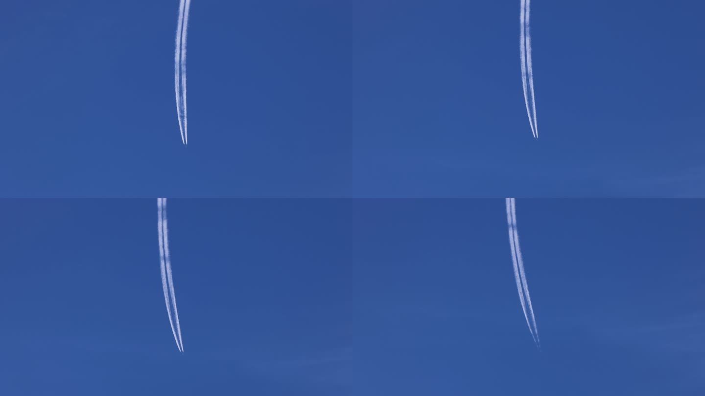 飞机划过天空尾迹云2