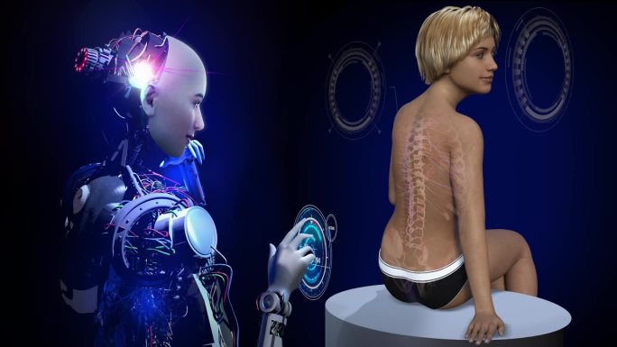 未来的人工智能机器人进行健康检查