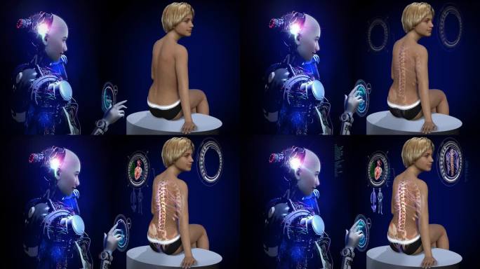未来的人工智能机器人进行健康检查