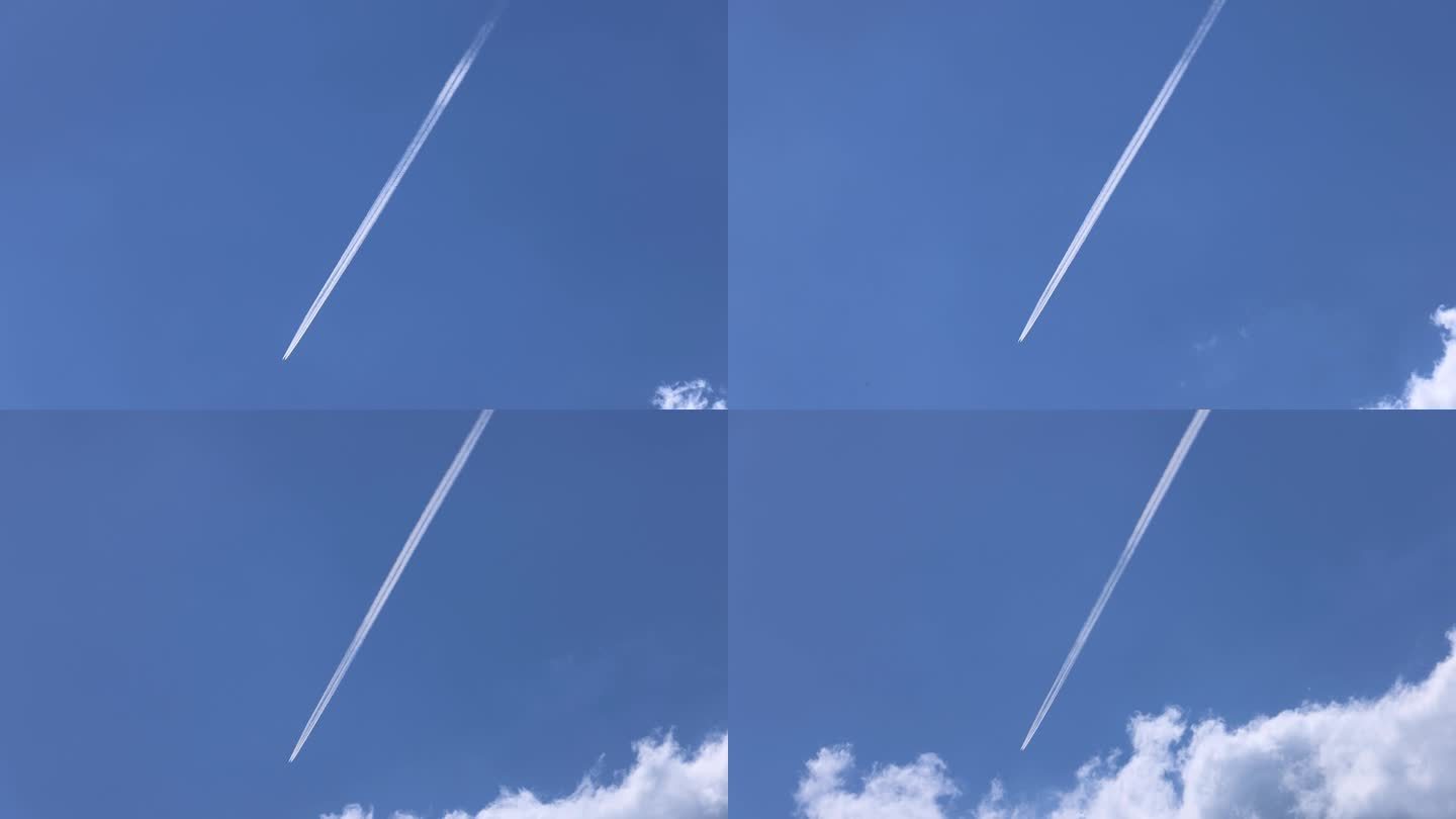飞机划过天空尾迹云3