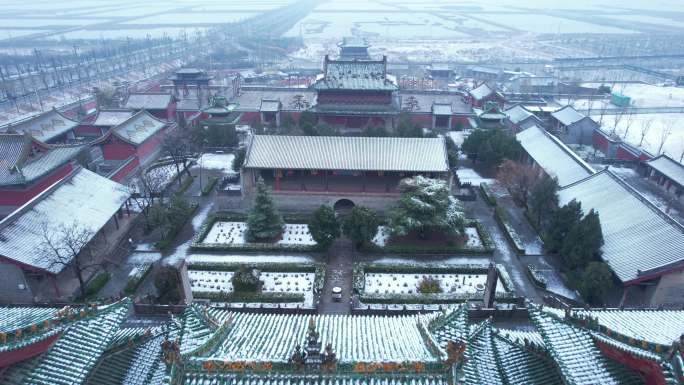 山西运城市河东池盐文化博览园雪景