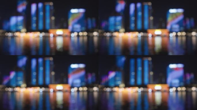 幻影散焦下的广州市夜景照明