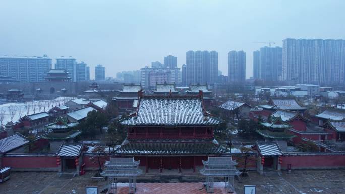 山西运城市河东池盐文化博览园雪景