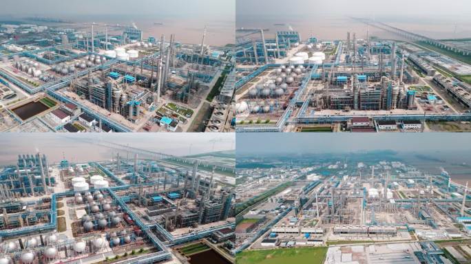 杭州湾炼油厂化工厂航拍