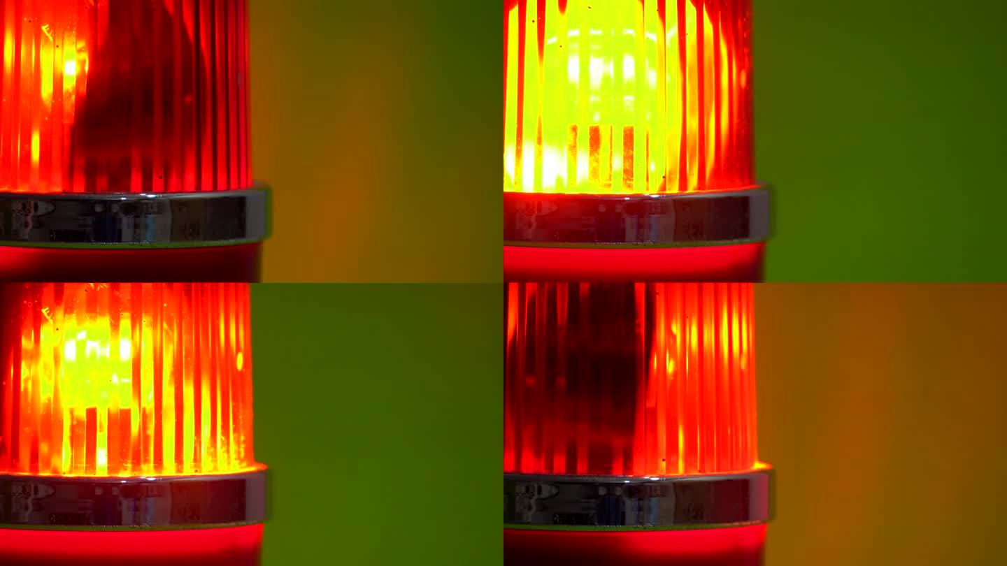 红色紧急警笛灯在色度键旋转